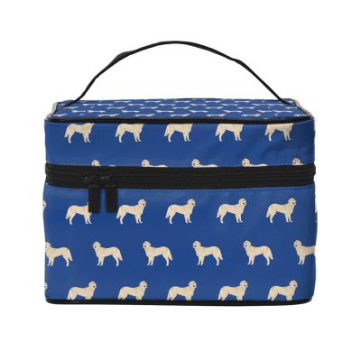 Golden Retriever Royal Blue Makeup Bag