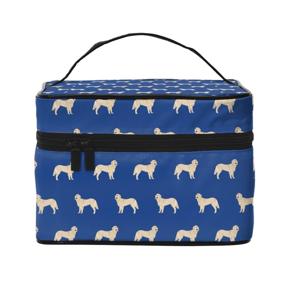 Golden Retriever Royal Blue Makeup Bag