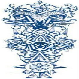2-Piece Full-Arm Large-Design Herbal Semi-Permanent Temporary Tattoo Stickers