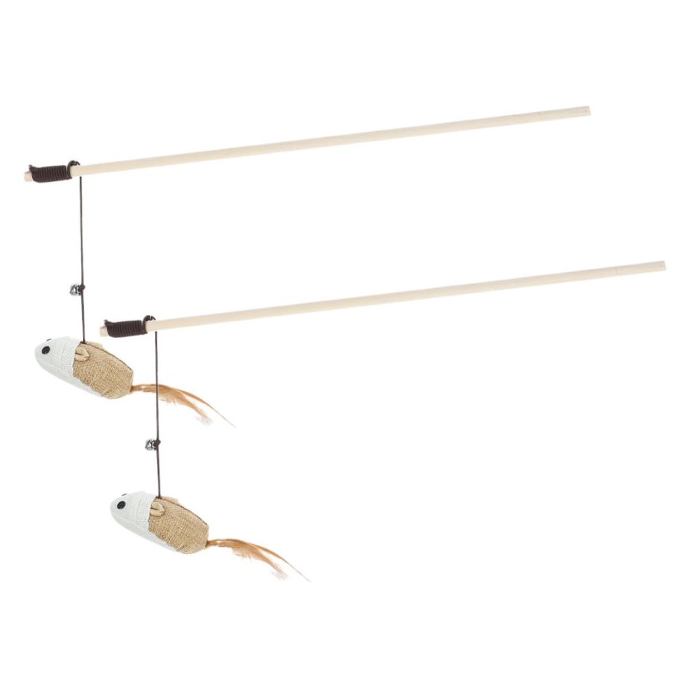 BCOATH 2-Piece Cat Toy with Mouse and Feather Tail