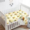 Odot Microfiber Fitted Sheet for Baby and Toddler Mattresses, Yellow Excavator, 70 x 140 cm view 1