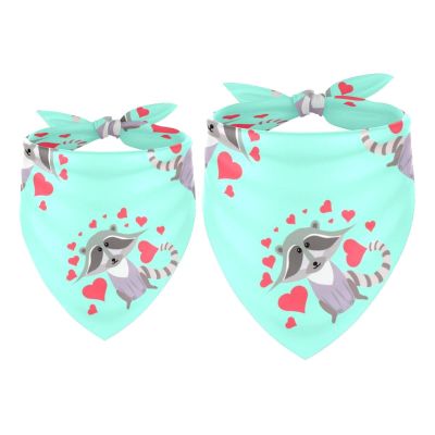 Dog Bandanas, Heart Pattern, 2-Pack