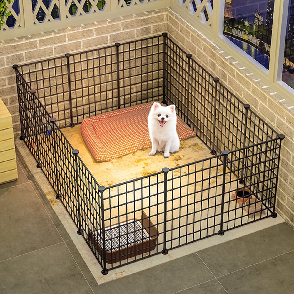 Cat Playpen, Small Animal Enclosure, DIY Design, Outdoor Enclosure with Dense Metal Wire, 47 cm High