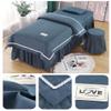 Surwin 4-Piece Massage Table Cover Set with Face Hole, Soft Breathable Covers for Beauty and Facial Salons, 180 x 60 cm, Navy Blue view 2