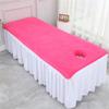 Morbuy Massage Table Fitted Sheet with Face Hole, Fluorescent Pink, 100 x 200 cm view 1