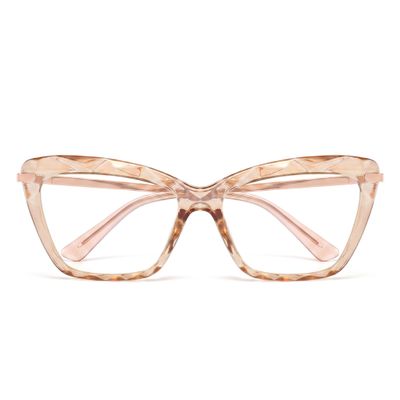 AOOLIA Square Reading Glasses for Women and Men, Metal Temples with Spring Hinges, Blue-Light-Blocking, Scratch-Resistant (Orange, +2.5)