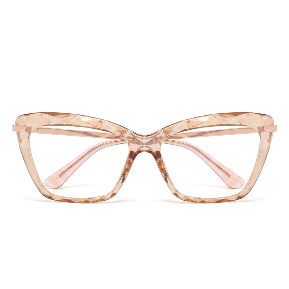 AOOLIA Square Reading Glasses for Women and Men, Metal Temples with Spring Hinges, Blue-Light-Blocking, Scratch-Resistant (Orange, +2.5)