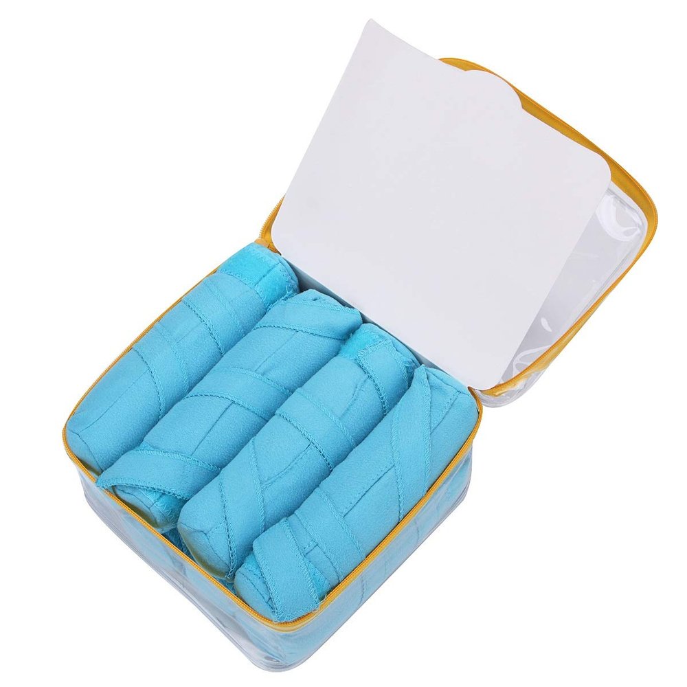 Heatless Hair Curlers, 8-Piece Cotton-Wrapped Foam Roller Kit, Blue