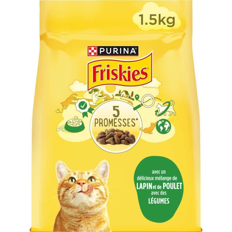FRISKIES | Indoor Cat | Complete Dry Food with Chicken and Vegetables | 1.5 kg