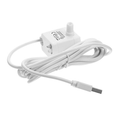 Submersible Pet Fountain Pump, Quiet, 5V 1A, ABS, White