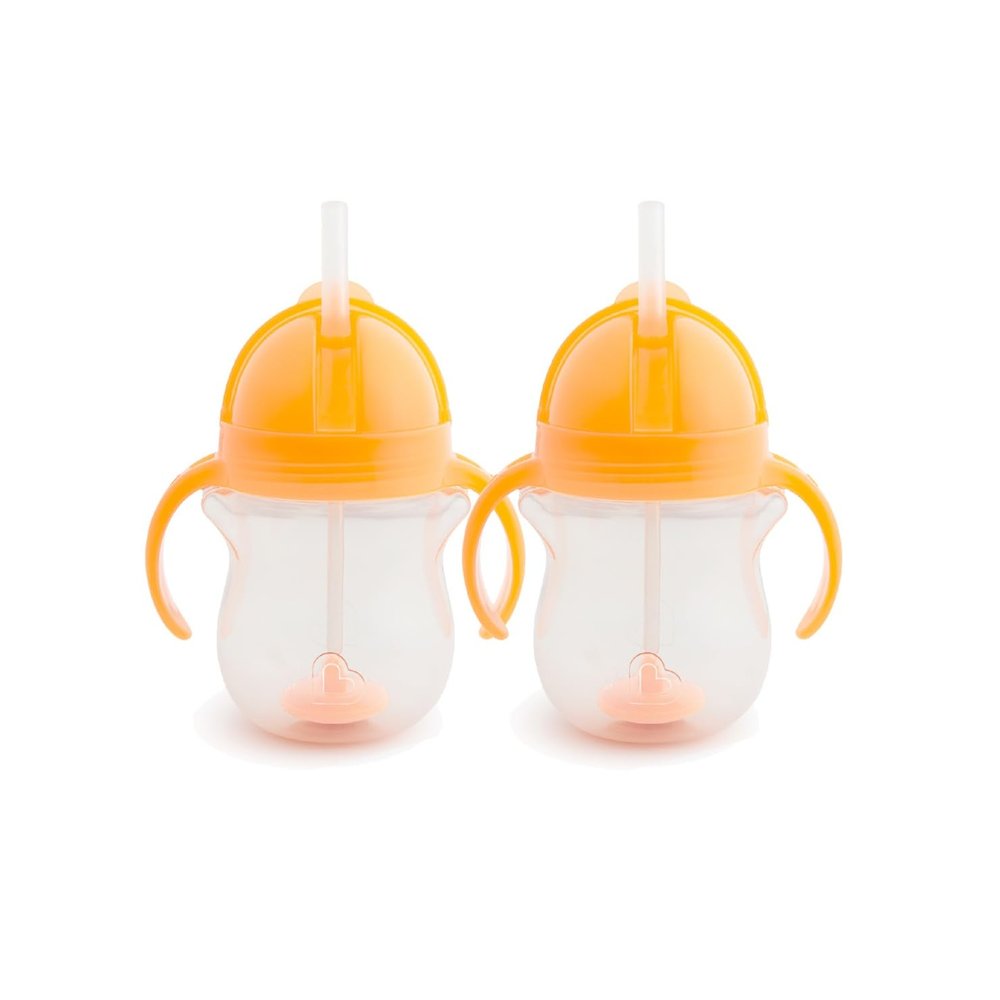 Munchkin 2-Pack Click Lock Tip & Sip Cups | 207 mL | Orange