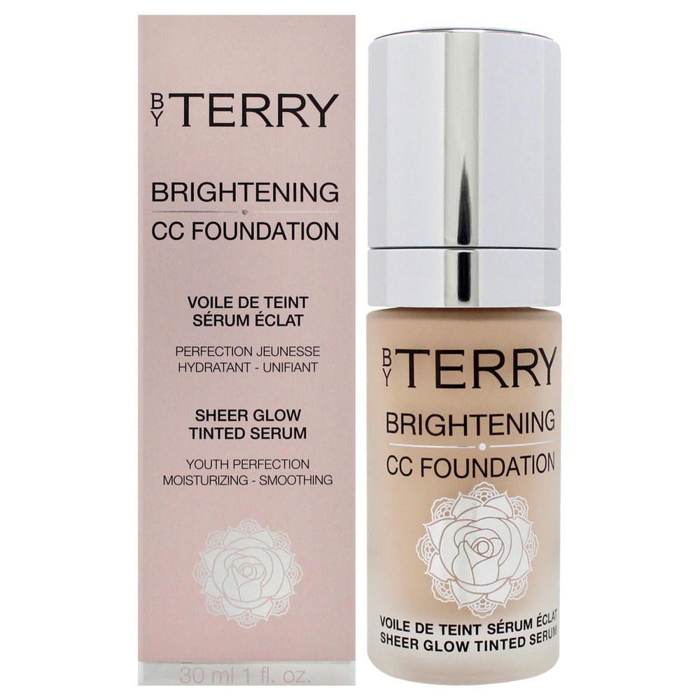 By Terry Brightening CC Foundation, Hydrating Serum Foundation, Ultra-Sheer Finish, Vegan & Cruelty-Free, 4W Medium Warm