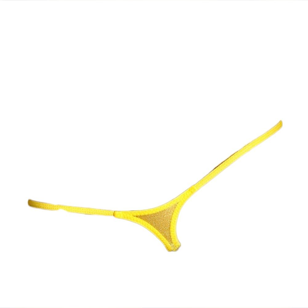 JPXJGT Men's Sexy Thong G-String with Bulge Pouch, Yellow, L