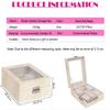AJYBYUKJ Leather Jewelry Box, Lockable Organizer for Rings, Earrings, Necklaces and Bracelets, Beige view 4
