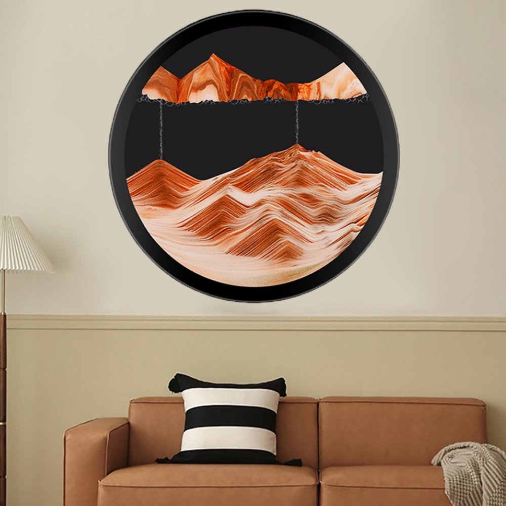 LKQTNDA 3D Rotating Sand Art Wall Decor, 7 in/18 cm