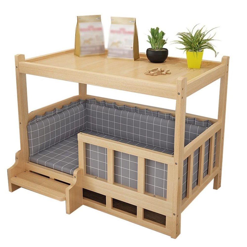 Golden Retriever & Teddy Wooden Pet Nightstand with Cotton Pad