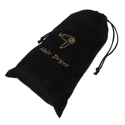Fn Drawstring Hair Dryer Bag, Linen, Black