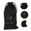 Fn Drawstring Hair Dryer Bag, Linen, Black view 3