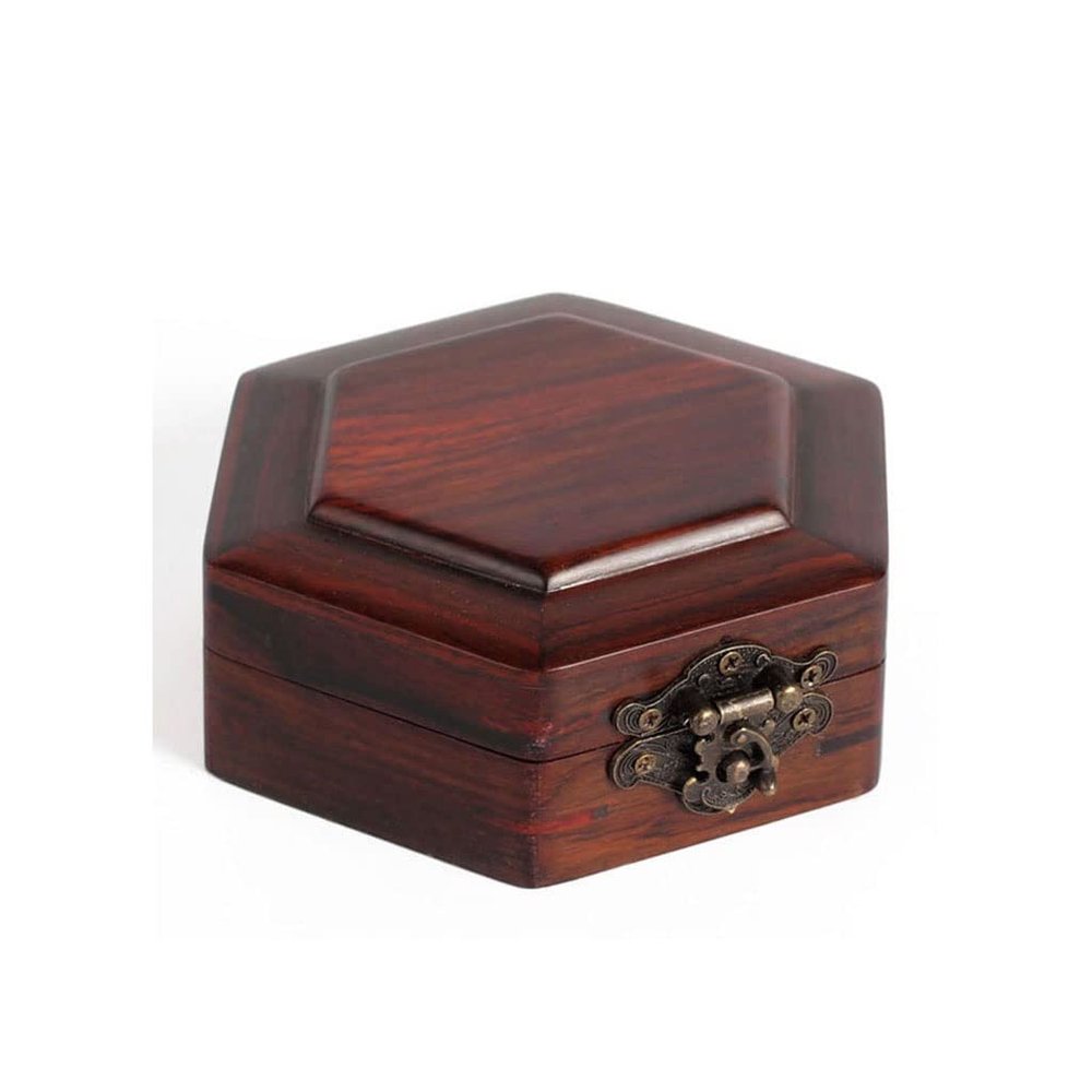 AJYBYUKJ Vintage Mahogany Jewelry Box, Solid Wood Storage Box