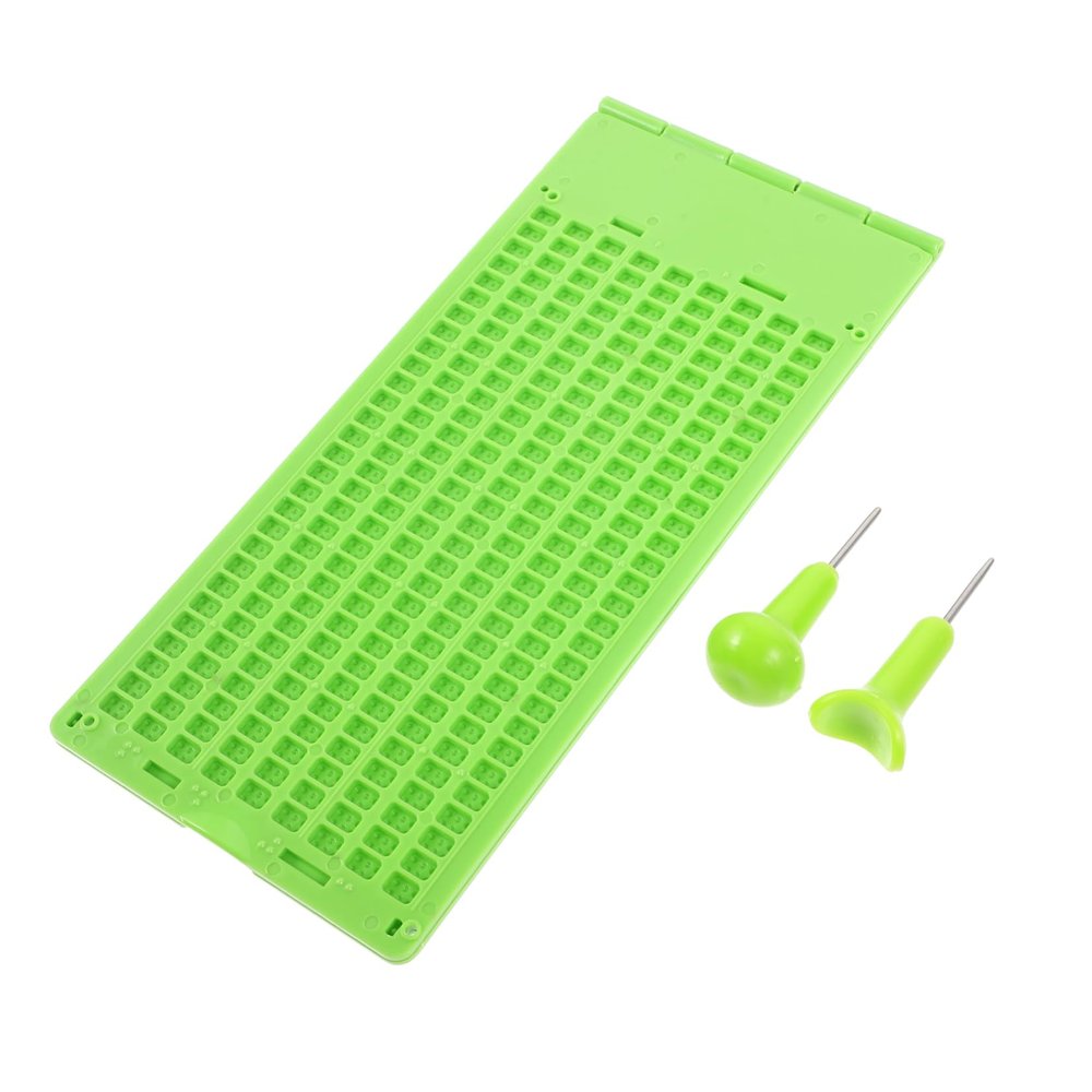 Braille Writing Slate for the Blind, 9 x 28, Durable Green Plastic