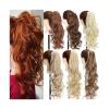 Claw-Clip Ponytail Extension, 18/24-Inch Long Wavy Synthetic Hair, Dark Brown view 1