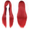 Anime Cosplay Wig, Long Straight Silver-Gray Hair, 80 cm, Side-Swept Bangs view 2