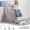 DEANIC Kids' Toilet Seat with Step Stool and 2-Step Ladder, Gray view 2