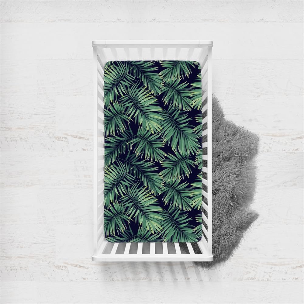 Odot Fitted Sheet for Baby Crib Mattress, Green, 120 x 60 cm