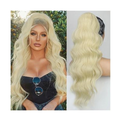 66 cm Long Wavy Synthetic Drawstring Clip-In Ponytail Extension