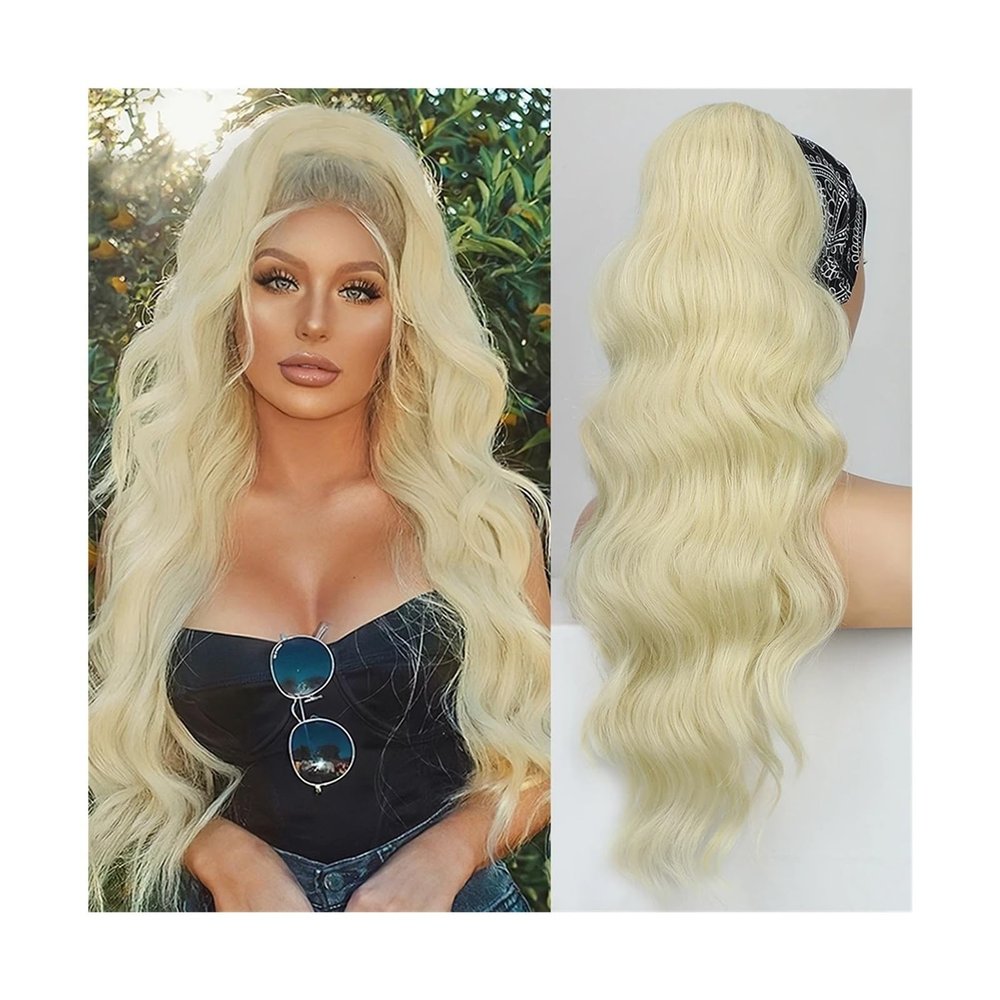 66 cm Long Wavy Synthetic Drawstring Clip-In Ponytail Extension