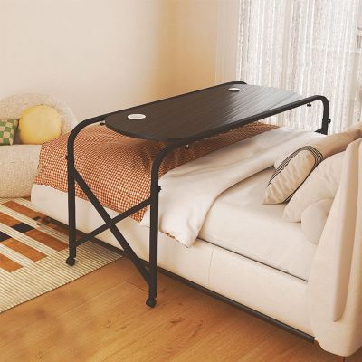 XNYXLPP Overbed Table with Wheels, Adjustable Height and Length, Black