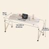XNYXLPP Overbed Table with Wheels, Adjustable Height and Length, Black view 2