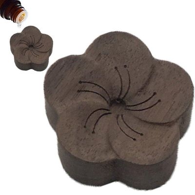 Keuyeo Wooden Essential Oil Diffuser, Round, Black Walnut Plum Blossom Aroma