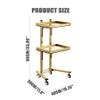 LBLFEBD 2-Tier Metal Rolling Cart with Stainless Steel Tray view 2