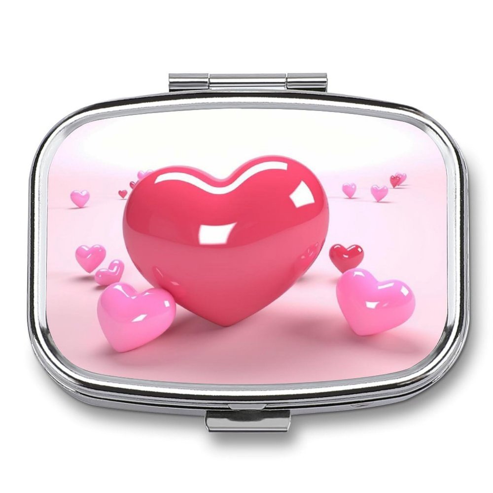 Heart-Shaped Pill Organizer with 2 Compartments