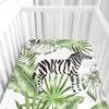 Odot Fitted Sheet for Crib or Bassinet, Monstera Palm Leaf Print, Microfiber, Breathable, 90 x 40 cm view 3
