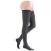 medi mediven Plus Thigh-High Compression Stockings, Compression Class 2, Size V, Anthracite, Open Toe, Regular, Silicone Dot Grip Band view 1