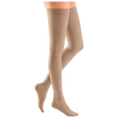 medi mediven Plus Thigh-High Compression Stockings, Class 2, Beige, Open Toe