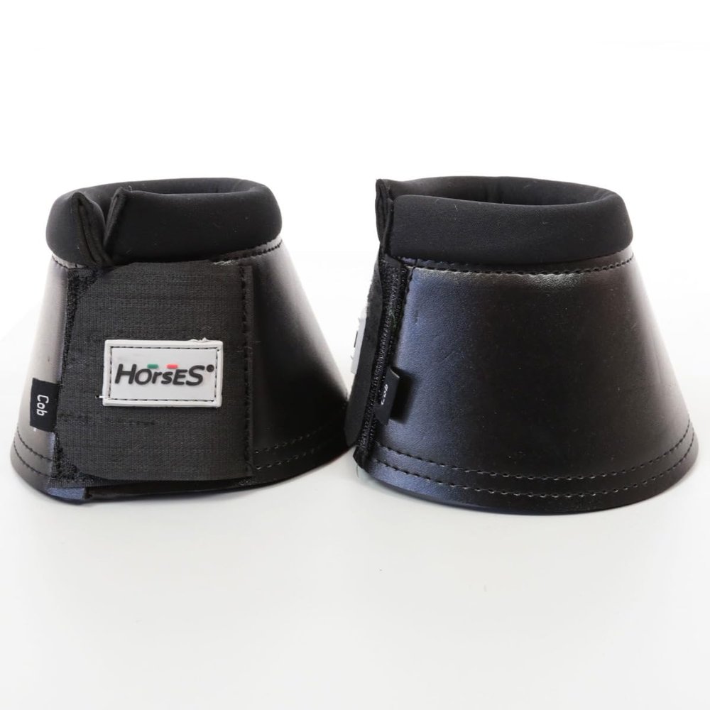 Horses Cody Neoprene Bell Boots, Safe and Durable, Comfortable and Practical, Made in Italy (Black, XS)