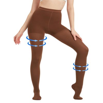 AMZAM Medical Compression Tights for Women and Men, Open Toe, Opaque, Firm Support, 15–20 mmHg