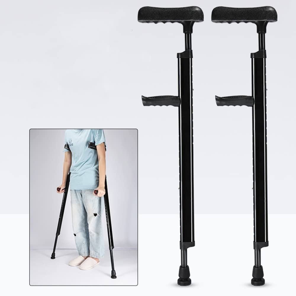 RajoNN Medical Forearm Crutches, 14-Level Height-Adjustable, Lightweight, Portable, Comfortable Grip, 2-Piece Set