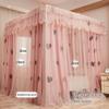 Double-Layer Bed Canopy, Princess-Style Bed Curtain with Holder, Wind- and Dust-Resistant, Floor-Length, A9, 120 x 200 x 200 cm view 2