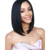 Black Women’s Wig with Center-Parted Bangs, Medium-Length Straight Shoulder-Length Hair view 2