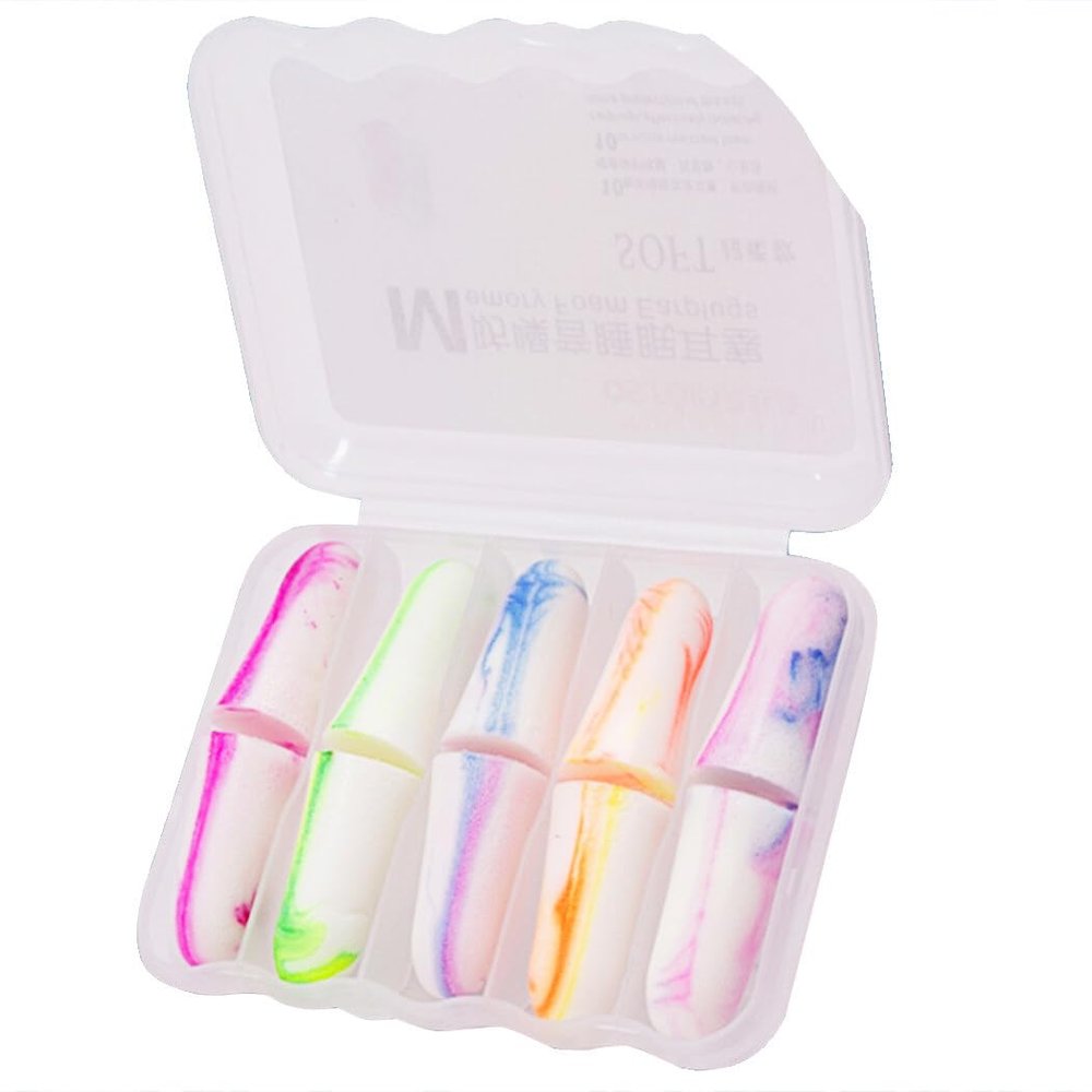 Professional Noise-Reducing Earplugs, 5 Pairs with Case