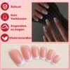 MrCuvaryas Short Square French Tip Press-On Nails, 24-Piece Set, White Classic, 12 Sizes view 2