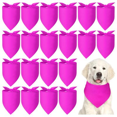 Abbylike 20-Pack Blank Dog Bandanas, Solid-Color Triangle Bibs for DIY Designs