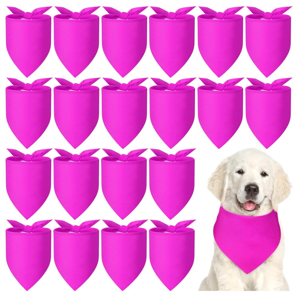 Abbylike 20-Pack Blank Dog Bandanas, Solid-Color Triangle Bibs for DIY Designs