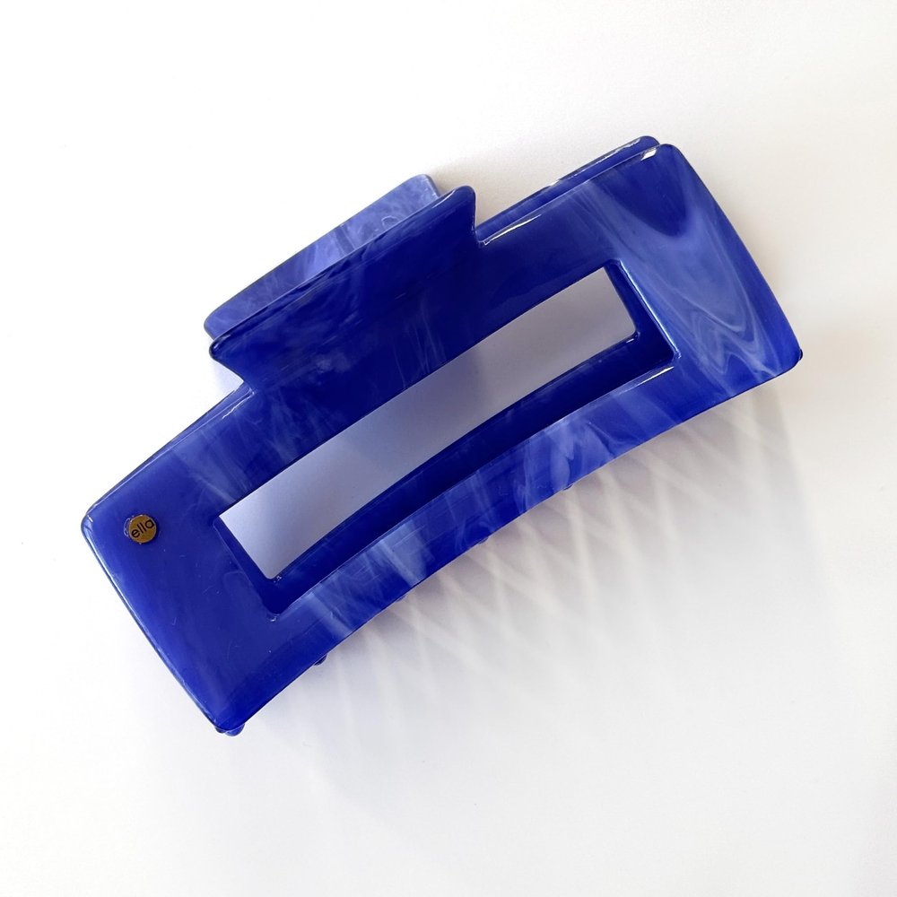ella cases Alma Large Square Hair Clip, Royal Blue