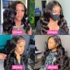 30 32 34-Inch Body Wave Lace Wigs for Women, Human Hair 4x4 5x5 Lace Closure Wig, 13x4 13x6 Lace Frontal Wig, Deep Wave Frontal Wig (Color: 13x4 HD Lace Wig, Size: 8 Inches) view 4