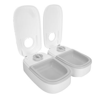 Automatic Pet Feeder for 2 Meals, Timed Dispenser for Dry or Semi-Moist Food